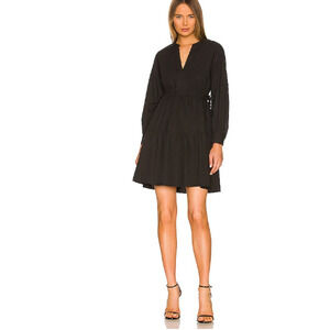 Rails Ivy Long Sleeve Organic Cotton Dress Black‎ Size Small